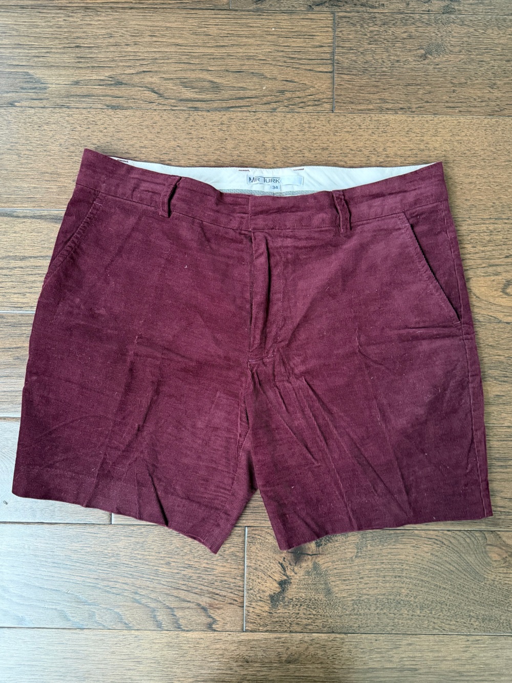 Mr Turk Maroon Flat-Front Men’s Shorts